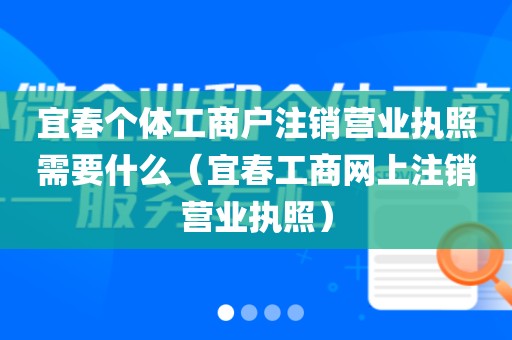 宜春个体工商户注销营业执照需要什么（宜春工商网上注销营业执照）