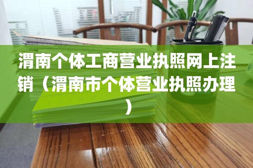 渭南个体工商营业执照网上注销（渭南市个体营业执照办理）