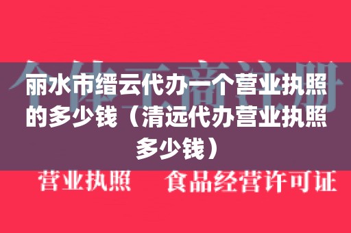 丽水市缙云代办一个营业执照的多少钱（清远代办营业执照多少钱）