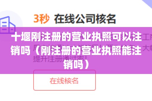 十堰刚注册的营业执照可以注销吗(刚注册的营业执照能注销吗)