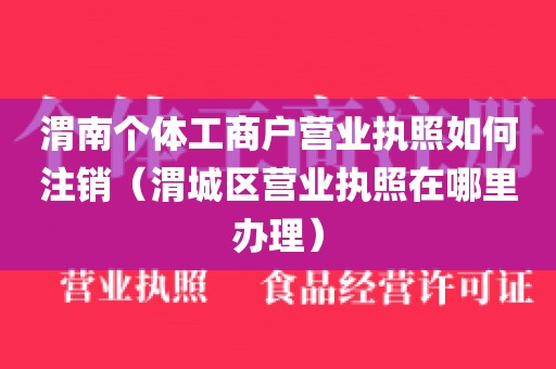 渭南个体工商户营业执照如何注销（渭城区营业执照在哪里办理）