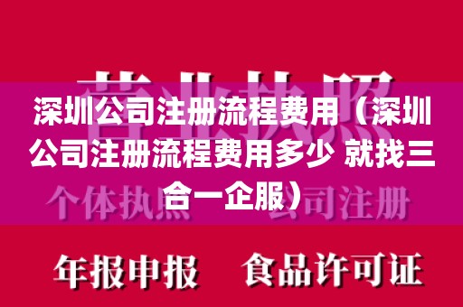 深圳公司注册流程费用（深圳公司注册流程费用多少 就找三合一企服）