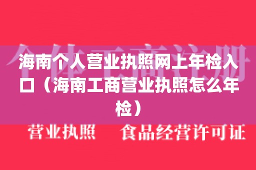 海南个人营业执照网上年检入口（海南工商营业执照怎么年检）