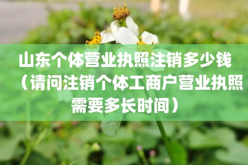 山东个体营业执照注销多少钱（请问注销个体工商户营业执照需要多长时间）