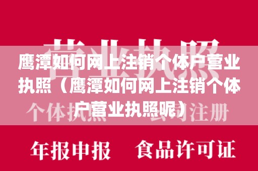 鹰潭如何网上注销个体户营业执照（鹰潭如何网上注销个体户营业执照呢）