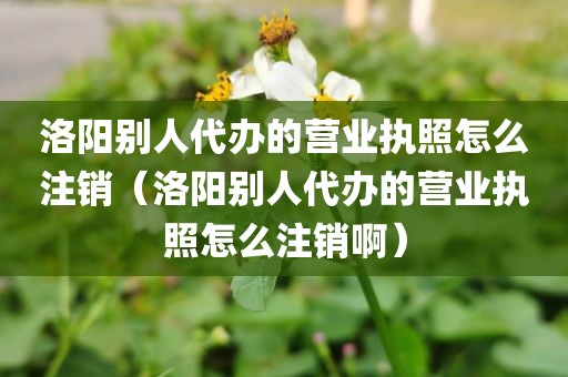 洛阳别人代办的营业执照怎么注销（洛阳别人代办的营业执照怎么注销啊）