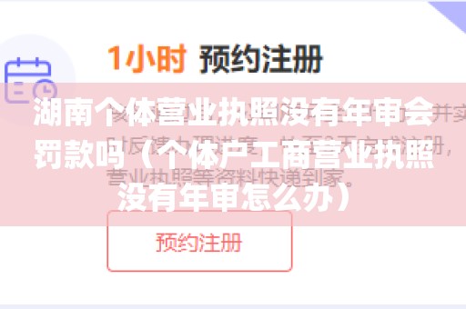 湖南个体营业执照没有年审会罚款吗（个体户工商营业执照没有年审怎么办）