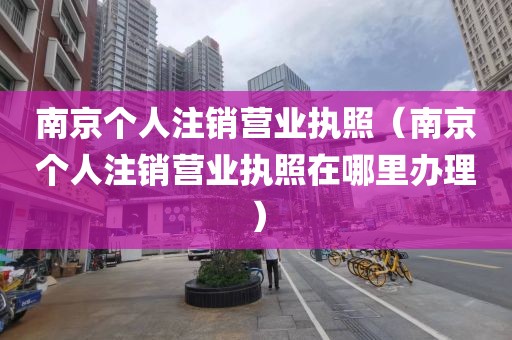 南京个人注销营业执照(南京个人注销营业执照在哪里办理)