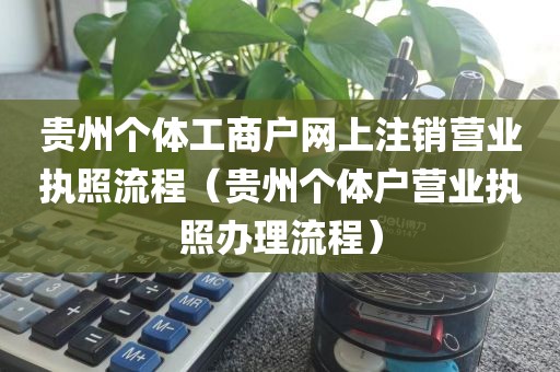 贵州个体工商户网上注销营业执照流程(贵州个体户营业执照办理流程)