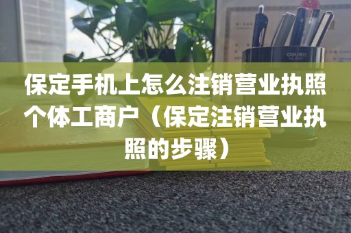 保定手机上怎么注销营业执照个体工商户（保定注销营业执照的步骤）