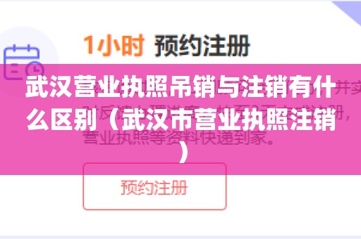 武汉营业执照吊销与注销有什么区别(武汉市营业执照注销)