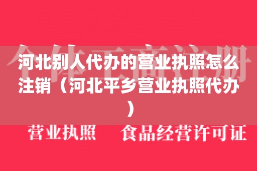 河北别人代办的营业执照怎么注销（河北平乡营业执照代办）