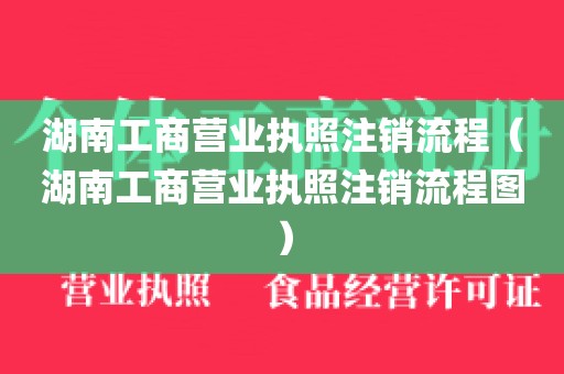 湖南工商营业执照注销流程（湖南工商营业执照注销流程图）