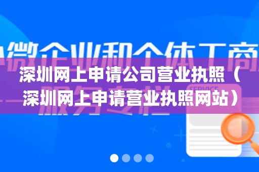 深圳网上申请公司营业执照（深圳网上申请营业执照网站）