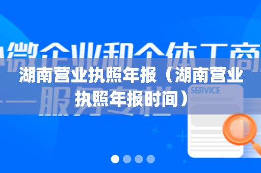 湖南营业执照年报（湖南营业执照年报时间）