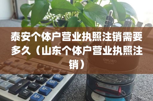 泰安个体户营业执照注销需要多久（山东个体户营业执照注销）