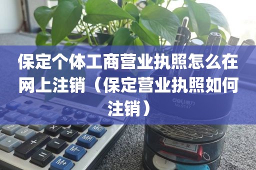 保定个体工商营业执照怎么在网上注销（保定营业执照如何注销）