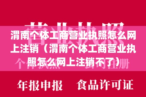 渭南个体工商营业执照怎么网上注销（渭南个体工商营业执照怎么网上注销不了）