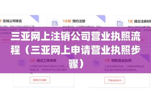 三亚网上注销公司营业执照流程(三亚网上申请营业执照步骤)