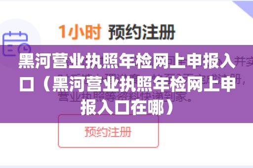 黑河营业执照年检网上申报入口（黑河营业执照年检网上申报入口在哪）