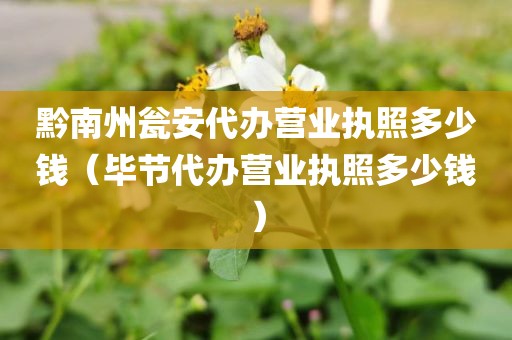 黔南州瓮安代办营业执照多少钱（毕节代办营业执照多少钱）