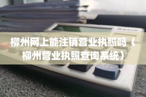 柳州网上能注销营业执照吗（柳州营业执照查询系统）