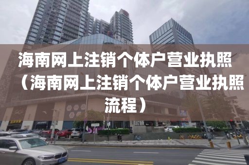 海南网上注销个体户营业执照（海南网上注销个体户营业执照流程）