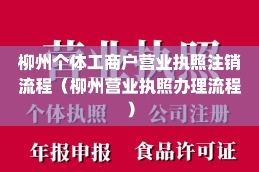 柳州个体工商户营业执照注销流程（柳州营业执照办理流程）