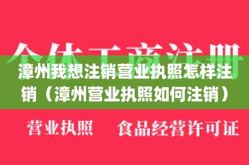 漳州我想注销营业执照怎样注销（漳州营业执照如何注销）