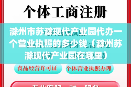 滁州市苏滁现代产业园代办一个营业执照的多少钱（滁州苏滁现代产业园在哪里）