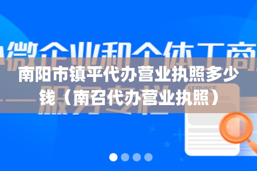 南阳市镇平代办营业执照多少钱（南召代办营业执照）