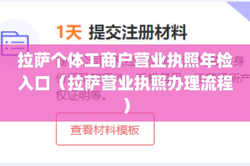 拉萨个体工商户营业执照年检入口（拉萨营业执照办理流程）