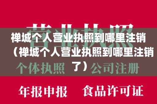 禅城个人营业执照到哪里注销（禅城个人营业执照到哪里注销了）