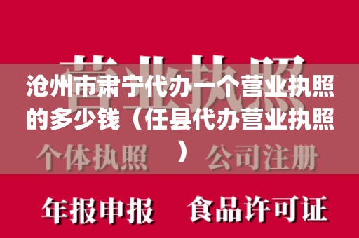 沧州市肃宁代办一个营业执照的多少钱(任县代办营业执照)