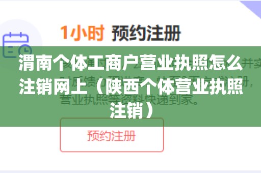渭南个体工商户营业执照怎么注销网上（陕西个体营业执照注销）