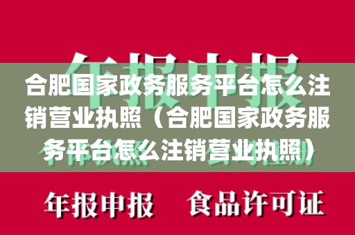 合肥国家政务服务平台怎么注销营业执照（合肥国家政务服务平台怎么注销营业执照）