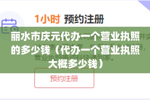 丽水市庆元代办一个营业执照的多少钱（代办一个营业执照大概多少钱）