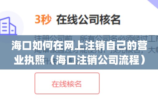 海口如何在网上注销自己的营业执照（海口注销公司流程）