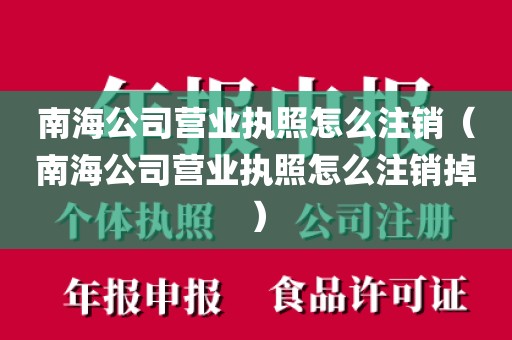 南海公司营业执照怎么注销(南海公司营业执照怎么注销掉)