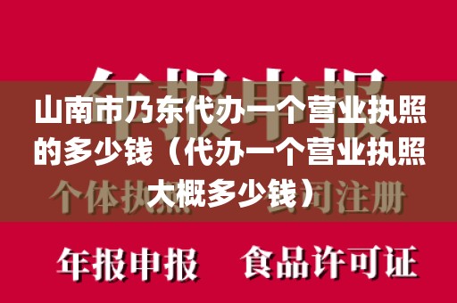 山南市乃东代办一个营业执照的多少钱(代办一个营业执照大概多少钱)