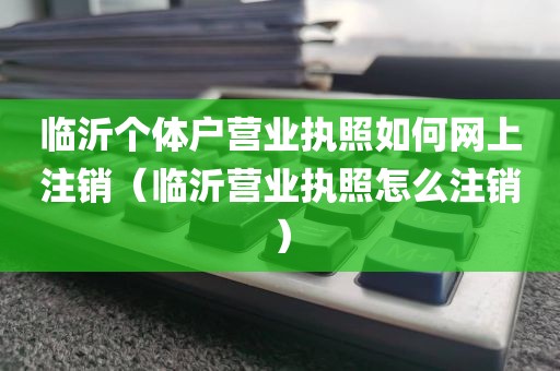 临沂个体户营业执照如何网上注销（临沂营业执照怎么注销）