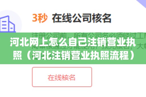 河北网上怎么自己注销营业执照（河北注销营业执照流程）