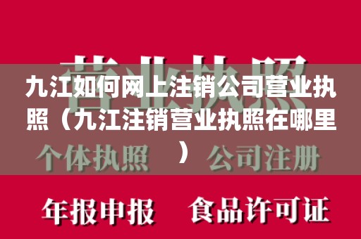 九江如何网上注销公司营业执照（九江注销营业执照在哪里）