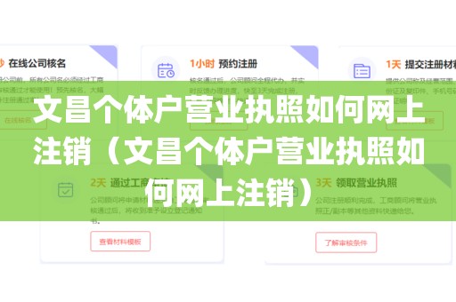 文昌个体户营业执照如何网上注销(文昌个体户营业执照如何网上注销)