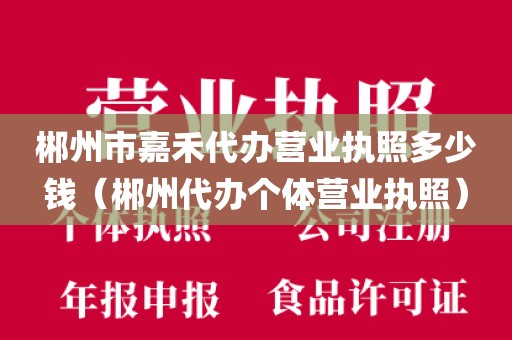 郴州市嘉禾代办营业执照多少钱（郴州代办个体营业执照）