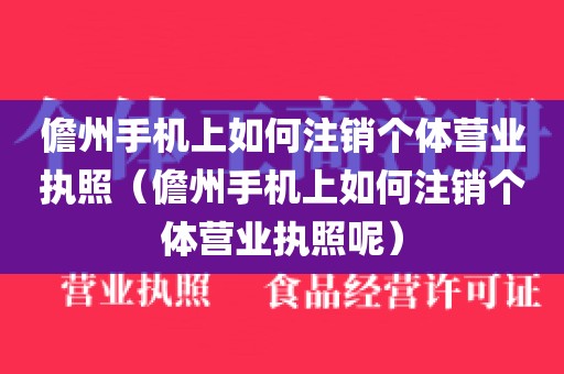 儋州手机上如何注销个体营业执照（儋州手机上如何注销个体营业执照呢）