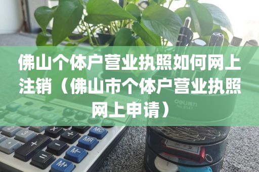 佛山个体户营业执照如何网上注销（佛山市个体户营业执照网上申请）
