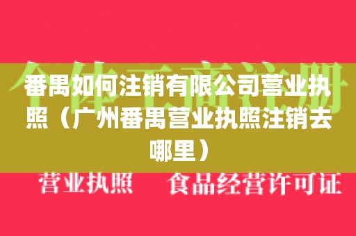 番禺如何注销有限公司营业执照（广州番禺营业执照注销去哪里）