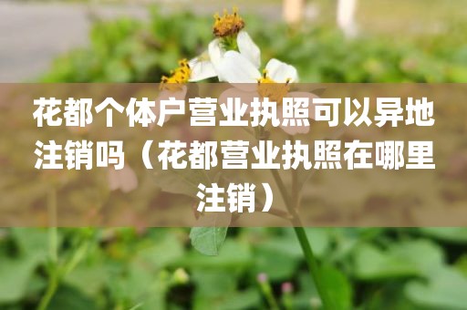 花都个体户营业执照可以异地注销吗（花都营业执照在哪里注销）