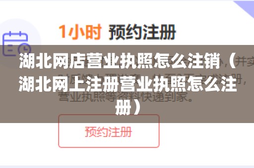 湖北网店营业执照怎么注销（湖北网上注册营业执照怎么注册）